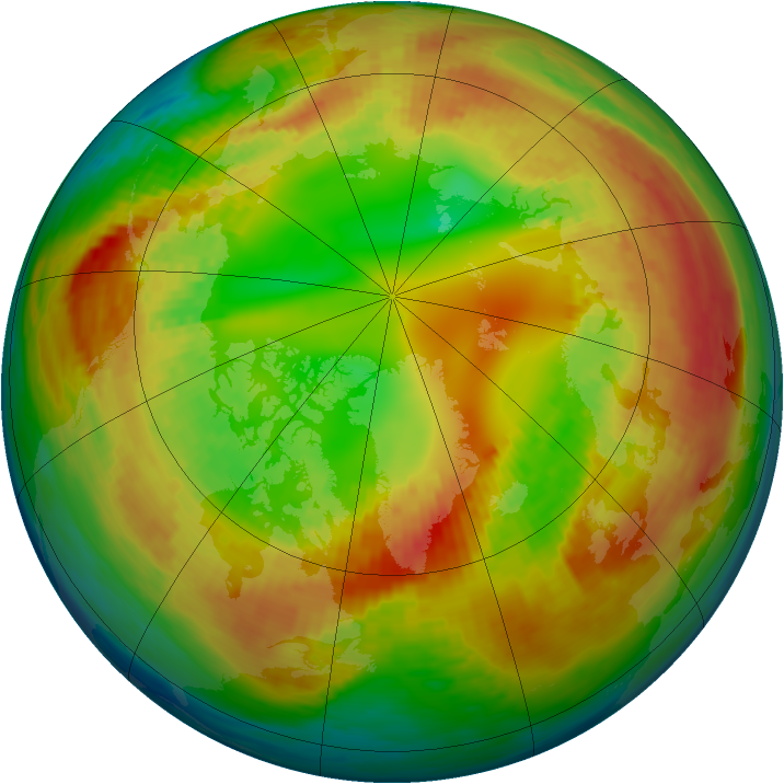 Arctic ozone map for 14 February 1994